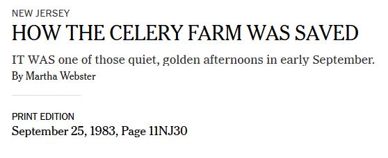 New York Times 1983 How The Celery Farm Was Saved